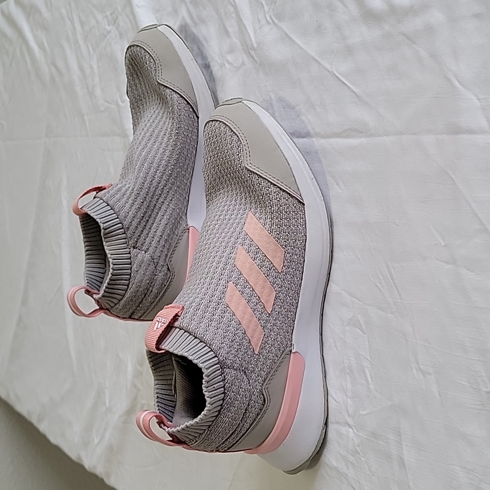 Adidas Rapidarun Slip on Athletic Shoes Women's Size 5 Grey and Pink